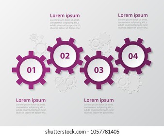 Step by step infographic. Template with 4 numbers can be used for workflow layout, diagram, chart, number options, web design, business presentation, trainings.
