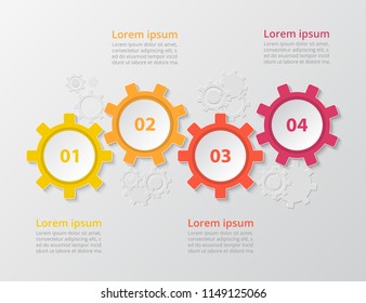 Step by step infographic. Template with 4 numbers can be used for workflow layout, diagram, chart, number options, web design, business presentation, trainings.