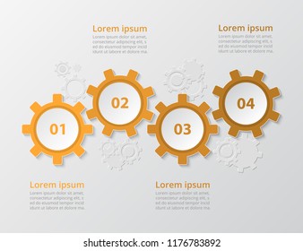 Step by step infographic. Template with 4 numbers can be used for workflow layout, diagram, chart, number options, web design, business presentation, trainings.