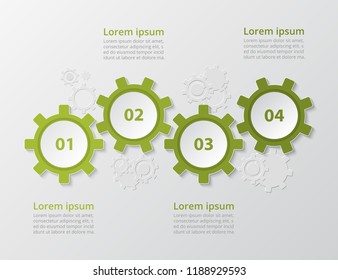 Step by step infographic. Template with 4 numbers can be used for workflow layout, diagram, chart, number options, web design, business presentation, trainings.