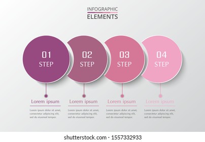 Step by step infographic. Template with 4 numbers can be used for workflow layout, diagram, chart, number options, web design, business presentation, trainings.
