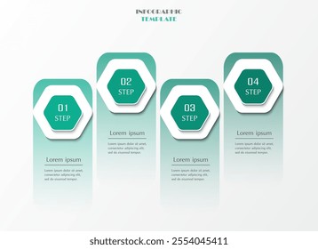 Step by step infographic template with 4 steps, options, parts or processes.