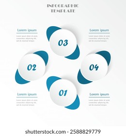 Step by step infographic template with 4 options, parts or processes.