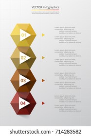 Step by step infographic. Template with 4 numbers can be used for workflow layout, diagram, chart, number options, web design, business presentation, trainings.