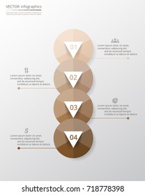 Step by step infographic. Template with 4 numbers can be used for workflow layout, diagram, chart, number options, web design, business presentation, trainings.