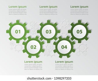 Step by step infographic. Template with 5 numbers can be used for workflow layout, diagram, chart, number options, web design, business presentation, trainings.