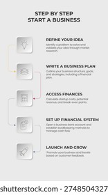 Step by step infographic template with 5 options.