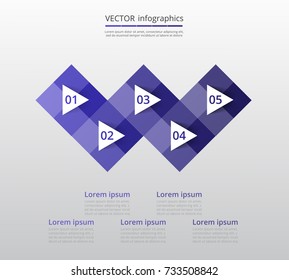Step by step infographic. Template with 5 numbers can be used for workflow layout, diagram, chart, number options, web design, business presentation, trainings.