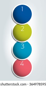 Step by step infographic template with numbers and text fields. Vector workflow, colummn layout, diagram, chart, number options.