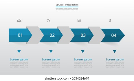 Step by step infographic template. Presentation slide with 4 numbers can be used for workflow layout, diagram, chart, number options, web design, business presentation, trainings.