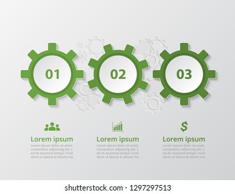 Step by step infographic. Timeline template with 3 numbers can be used for workflow layout, diagram, chart, number options, web design, business presentation, trainings.
