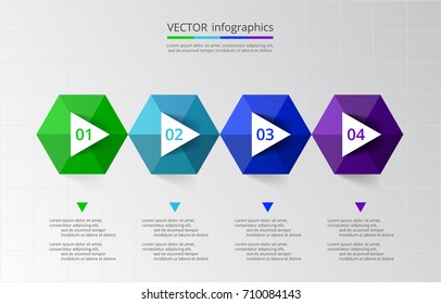 Step by step infographic. Timeline template with 4 numbers can be used for workflow layout, diagram, chart, number options, web design, business presentation, trainings.