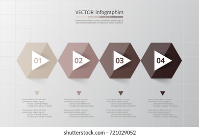 Step by step infographic. Timeline template with 4 numbers can be used for workflow layout, diagram, chart, number options, web design, business presentation, trainings.