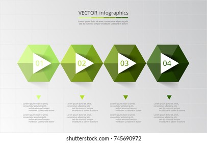 Step by step infographic. Timeline template with 4 numbers can be used for workflow layout, diagram, chart, number options, web design, business presentation, trainings.