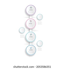 Schritt für Schritt Infografische Vektorgrafik Thin Line Verbindung auf Farbverlauf-Chart-Origami-Papier-Info-Grafik-Vorlage für Diagramm-Präsentationsplan und Geschäftskonzept 