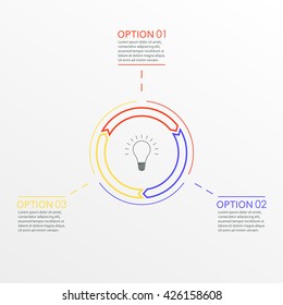 Step by step infographics. 3 option line infographics template. Vector illustration.