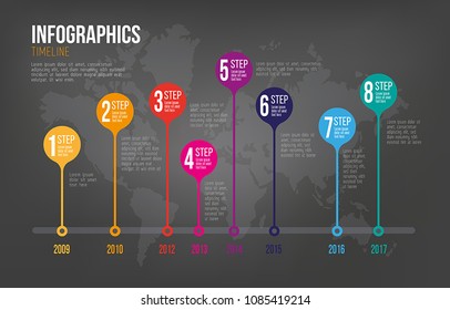 Step by step infographics - can illustrate a strategy, workflow, team work or it can highlight company milestones.