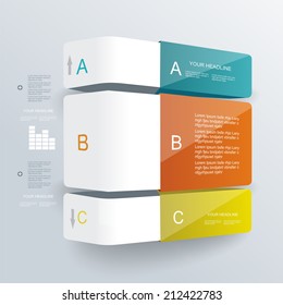 Step by step infographics illustration. Levels of your data.