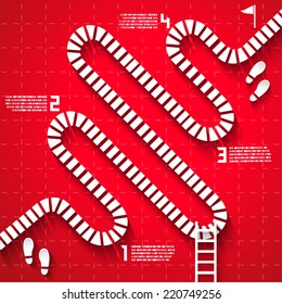 Step by Step Infographics pathway with Numbers, Vector EPS10