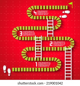 Step by Step Infographics pathway with numbers,Vector EPS10