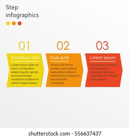 Step by step Infographics template with 3 arrows. Business infographic concept. Vector illustration.