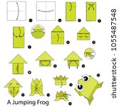 Step by step instructions how to make origami A Jumping Frog.