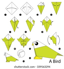 step by step instructions how to make origami A Bird.