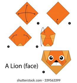 step by step instructions how to make origami A Lion.