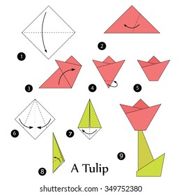 step by step instructions how to make origami A Tulip.