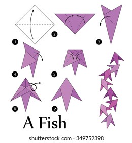 step by step instructions how to make origami A Fish.