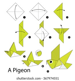 Origami Bird Steps Stock Vectors Images Vector Art