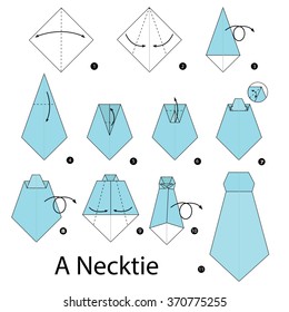 step by step instructions how to make origami A Necktie.