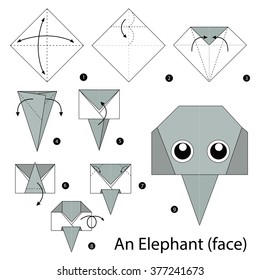 step by step instructions how to make origami A Elephant.
