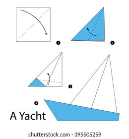 Step by step instructions how to make origami A Yacht.