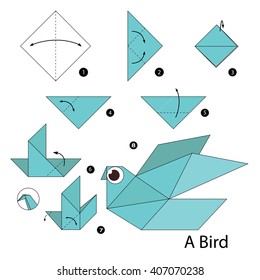 Origami Bird Steps Stock Vectors Images Vector Art