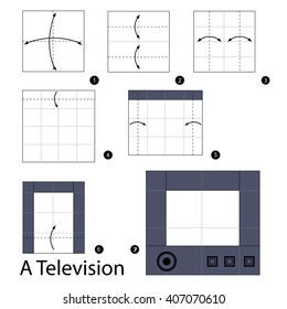 Step by step instructions how to make origami A television