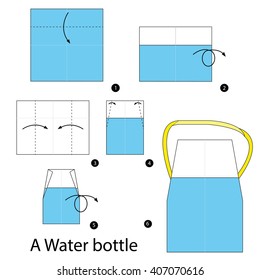 Step by step instructions how to make origami A Water Bottle.