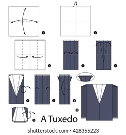 Step by step instructions how to make an origami A Tuxedo.