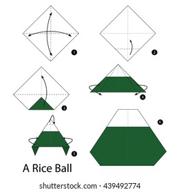 Step by step instructions how to make origami A Rice Ball.