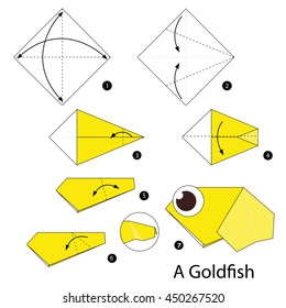 Step by step instructions how to make origami A Goldfish.