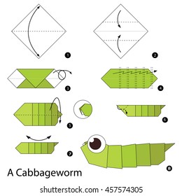 Step by step instructions how to make origami A Worm.