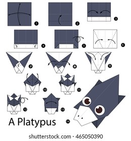 Step by step instructions how to make origami A Platypus.