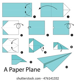 Step by step instructions how to make origami A Plane.