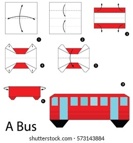 Step by step instructions how to make origami A Bus.