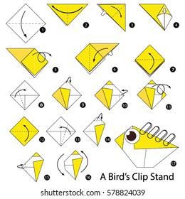 Step by step instructions how to make origami A Bird.