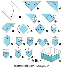 Instrucciones paso a paso sobre cómo hacer origami A Box.