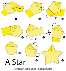 Instrucciones paso a paso sobre cómo hacer origami A Star.