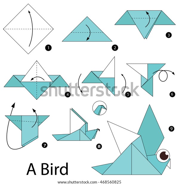 Step By Step Instructions How To Make Origami A Bird 1532