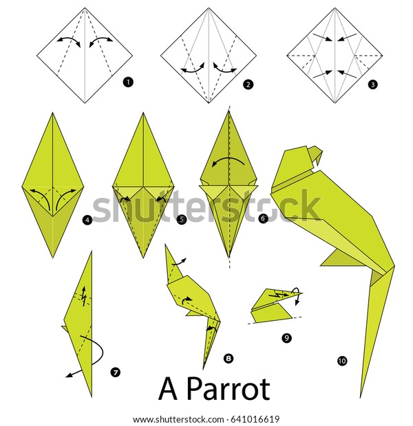 Schritt Für Schritt Anleitungen Wie Origami Stock