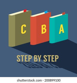 Step by Step Learning Concept Vector Illustration